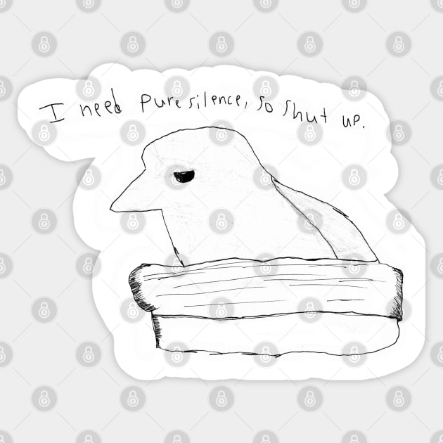 I Need Pure Silence Sticker by Mad Panda